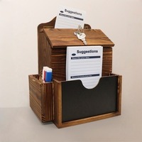 Boîte aux lettres carrée en bois murale verrouillable |   Boîte à suggestions 2 en 1, porte-stylo pour le bureau et la maison |   Boîte aux lettres décorative