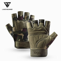 Gants tactiques respirants camouflage mi-doigts pour l'entraînement tactique, la chasse, l'escalade, le tir, équipement tactique d'extérieur sans doigts