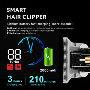 Aparador de cabelo com display LED à prova d'água, máquina elétrica profissional para homens, aparador de cabelo mais vendido