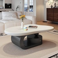 Nouvelle table basse Cloud en bois avec rangement, forme irrégulière, pour petit appartement, salon, style crème, luxe léger, design minimaliste