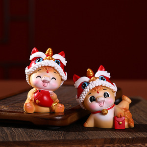 Figura de resina de león y caballo estilo chino, decoración de escritorio, regalo para el Año Nuevo Chino - Product Image 1