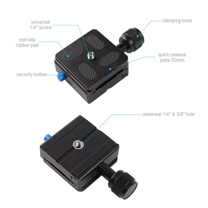 Tấm with1/4 vít Adaptor Tripod núi nhôm nhanh chóng phát hành kẹp + phát hành nhanh chóng cho DSLR máy ảnh phù hợp với arca-swis - Product Image 5