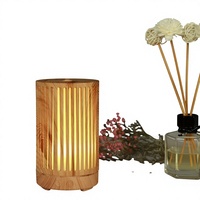 Nouvel Arrivage Transfrontalier Diffuseur d'Arômes Cage à Oiseaux Effet Bois Alimenté par CC 0,5 L Humidificateur Ultrasonique Silencieux Domestique avec Veilleuse