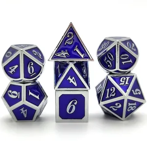 7 Delige Set Dobbelstenen Voor Dnd Spel Polyhedral Custom Metal Dice