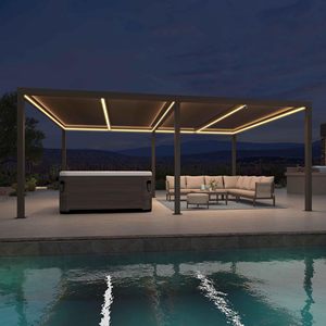 <span class=keywords><strong>Pergola</strong></span> motorisée rétractable en aluminium personnalisée, imperméable, avec toit à lames orientables <span class=keywords><strong>pour</strong></span> <span class=keywords><strong>jardin</strong></span>, pavillon, gazebo - Product Image 1
