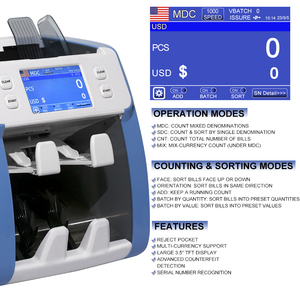 Trieuse automatique <span class=keywords><strong>de</strong></span> billets <span class=keywords><strong>Euro</strong></span> USD <span class=keywords><strong>à</strong></span> écran tactile avec validateur multi-devises - Product Image 2