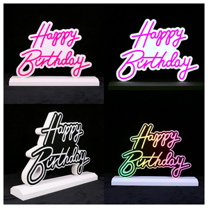 Insegne al Neon Decorative di arte 3D per Business <span class=keywords><strong>Shop</strong></span>,Bar, ristorante, lettere di luce buon compleanno luci a LED aperto segno aperto - Product Image 6