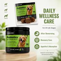Vente en gros de friandises molles probiotiques pour animaux de compagnie avec fibres et enzymes, compléments alimentaires pour la santé digestive et immunitaire, équilibre de la flore intestinale, personnalisation OEM