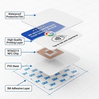 Carte NFC étanche pour avis Google, en PVC, puce NTAG213, pour restaurant, hôtel, boutique, plaque signalétique pour réseaux sociaux, carte NFC à tapoter