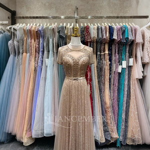 Robes de soirée sexy en sequins <span class=keywords><strong>champagne</strong></span> de haute qualité, robes de soirée de mariage pour femmes élégantes Lsja78 - Product Image 3