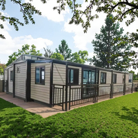 Maison de conteneur en acier extensible de luxe de 20 pieds, 30 pieds, 40 pieds, 2 à 4 chambres, préfabriquée, mobile, bureau, conteneur d'expédition pour hôtels et villas