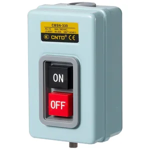Interruptor de encendido con botón pulsador Interruptor de arranque de control de potencia trifásico AC 380V 15A 3P 2.2KW W