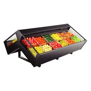 Kimay all'ingrosso doppio lato aperto stile frutta e verdura frigorifero display cooler per supermercato