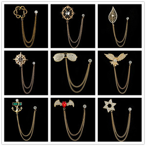 Haute qualité mode aigle lunettes hommes chaîne broche Stocks métal broches alliage classique chaîne pour broche - Product Image 1