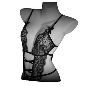 Lemon Story Combinaison de lingerie sexy pour femme, en polyester semi-transparent à découpes - Product Image 4