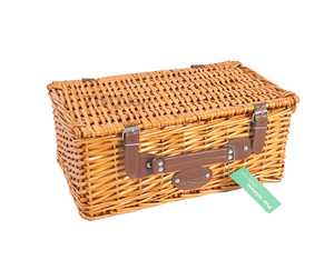 2024 New Design Portable Woven Rattan Basket <strong>Set</strong> Cheap 4-Person Kid's Picnic <strong>Hamper</strong> Wholesale Willow Food Gift Basket - Product Image 2