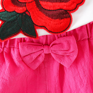 Ensemble T-shirt et short blancs style chinois pour bébé fille, été, 100% coton, écologique - Product Image 5