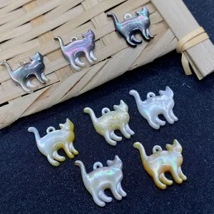 Natürliche Katzen schale Perlmutt Perle Anhänger Loose Shell Charm Spacer Perlen für Schmuck Herstellung DIY Armband Zubehör Geschenke