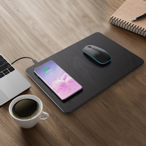 Tapis de souris en cuir grand format 2 en 1 JMY Square pas cher avec chargeur sans fil - Product Image 3
