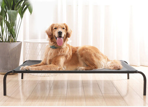 Lit pour animaux de compagnie facile à assembler, lit pour chien avec cadre en acier, tapis amovible et lavable, tissu en maille pour toutes les saisons - Product Image 4