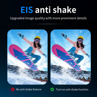 Caméra d'action 4K avec EIS, Wi-Fi, écran tactile, batterie longue durée, caméra de vlog format poche pour sports, voyages, moto, casque, voiture