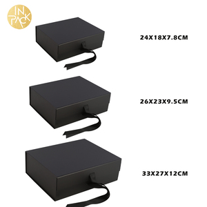 EN PACK boîte-cadeau de luxe pour la fête <span class=keywords><strong>des</strong></span> pères papa boîte magnétique imprimée en feuille d'or estampage à chaud bleu marine avec fermeture à ruban - Product Image 3