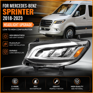 메르세데스-벤츠 스프린터 W907 헤드라이트 어셈블리 2018-2023 LED 업그레이드 고급형 교체 헤드램프 세트 - Product Image 2