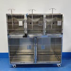 Cages pour chiens en acier inoxydable, robustes, en acier 304, résistantes à la rouille et à la corrosion, pour usage intérieur avec plateau, durables et faciles à nettoyer - Product Image 1