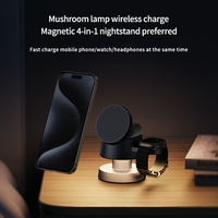 Base de Carga Inalámbrica Multifuncional 4 en 1 con Forma de Hongo de 15W para iPhone 17 Pro Max, con Logotipo Personalizado para Productos Tecnológicos