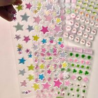 Feuilles d'autocollants mignonnes pour journal et scrapbook DIY, motifs de dessins animés Kawaii, autocollants auto-adhésifs amovibles pour usage personnel, autocollants gonflés