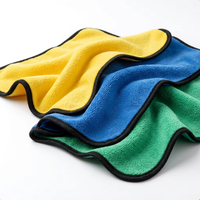 Serviette en microfibre double face ultra-douce, sans peluches, en polaire corail, pour le nettoyage, le polissage et le séchage des motos et des voitures