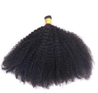 Vente en gros d'usine # Extensions de cheveux I-Tip Afro Kinky Curly 1B pour femmes noires, 100% cheveux humains