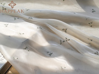 Tissu en satin brodé de fleurs délicates HAPPEAK, tissu en mousseline de soie brillant pour robe femme