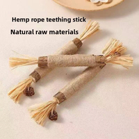 Jouets à mâcher écologiques pour chats, pour nettoyer les dents et soulager l'ennui, avec bâtonnets en corde de chanvre et en bois de sureau, pour tous les âges