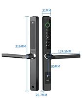 Cerradura Digital Inteligente con Huella Dactilar, Impermeable, de un Solo Lado, con Conexión WiFi, para Puerta Corredera de Aluminio Estrecha, con Ranura para Tarjeta de Memoria
