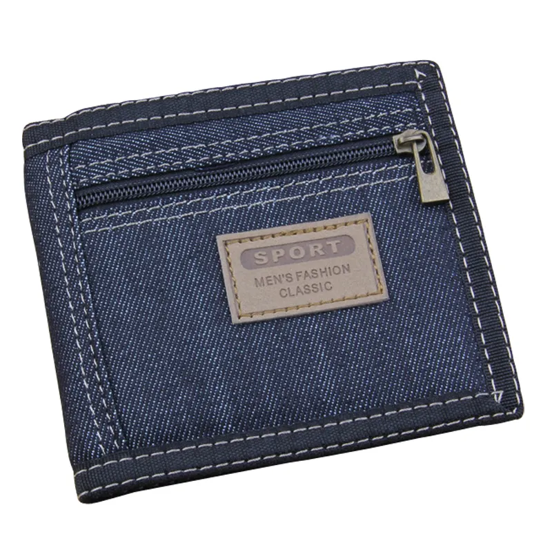 Yeni kore siyah Denim cüzdan dış cep ile genç spor Unisex kısa kot pantolon cüzdan
