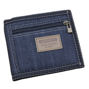 Mini Portefeuille En Jean Rétro - Format 20x13 Cm, Léger Et Compact - Porte-cartes, Pièces - Idéal Pour Poche Ou Petit Sac