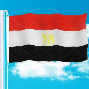 थोक रेशम स्क्रीन प्रिंटिंग मिस्र देश ध्वज 100% पॉलिएस्टर राष्ट्रीय ध्वज कस्टम लोगो 2x3फीट 3x5ft ध्वज - Product Image 3
