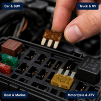 Fusible à lame ultra compact à profil bas BFLP BFSL 5A / 7.5A / 10A / 15A 58V, design automobile gain de place