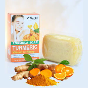 Jabón Corporal Sólido Herbal de Cúrcuma y Vitamina C O'Carly Skincare con Aceite de Oliva, Antiacné, Blanqueador, Hidratante y <span class=keywords><strong>Aclarante</strong></span> para la Piel, Ideal para Viajes - Product Image 4