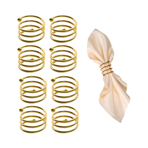 Porte-serviettes élégant et moderne en fer doré, écologique, avec motif floral pour mariage, grands tubes en canne à sucre - Product Image 1