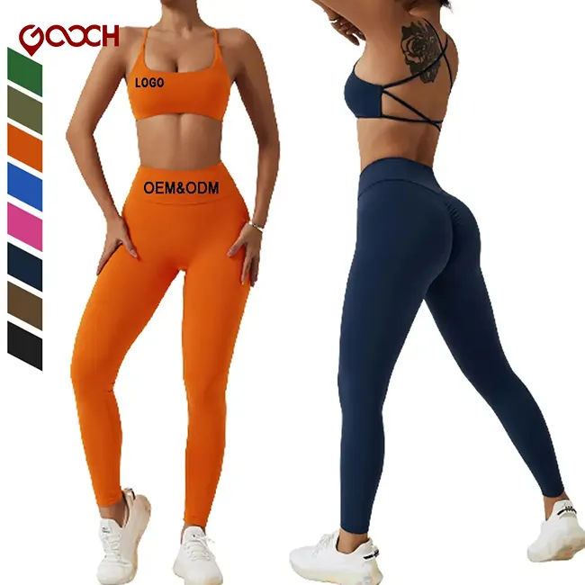 GOOCH Custom Activewear Manufacturers Sexy Workout Clothing Tights Yoga Sets Fitness Women Gym Set