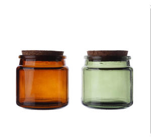 Tarro <span class=keywords><strong>de</strong></span> cristal <span class=keywords><strong>de</strong></span> aromaterapia verde claro ámbar <span class=keywords><strong>de</strong></span> lujo decoración del hogar tarro <span class=keywords><strong>de</strong></span> vidrio resistente a altas temperaturas con tapa <span class=keywords><strong>de</strong></span> corcho - Product Image 1