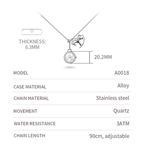 Ladies Pendant Wristwatch Stylish Exquisite Little Horse Timepiece Accessory Necklace Jewelry Decoration - Product Image 6