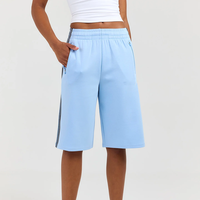 Shorts longs pour femmes en coton French Terry personnalisés, grande taille, sport, streetwear, course à pied, été, OEM