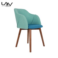 Chaise de salle à manger avec pieds en tissu bois massif, mobilier nordique de style nordique, pour restaurant, café, hôtel, salle à manger