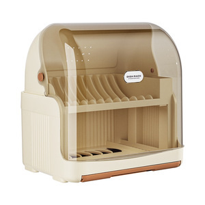 Dish Rack Double Layer With Lid Dustproof Moisture Proof Quick Dry Food Grade Storage For Kitchen - Product Image 2