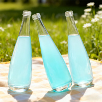 Bouteille en verre ovale transparente vide avec bouchon à vis, 330 ml, 500 ml, 750 ml, pour eau et boissons