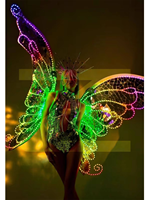 Yeni teknoloji glow-in-the-koyu renk değiştiren LED kelebek Showpiece sahne dans 100% Polyester yetişkin kadın kraliçe günü savurgan