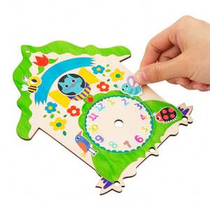 2024新设计儿童DIY绘画木钟布谷鸟艺术游戏套装工艺儿童绘画玩具 - Product Image 3